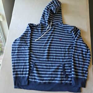 Polo Ralph Lauren XXL Hoodie Men's Blue Striped Red Pony Jacket